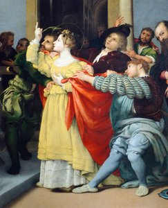 Yargıçtan Önce Saint Lucia veya Saint Lucia Altarpiece by Lorenzo Lotto