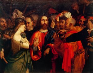 İsa ve zina by Lorenzo Lotto