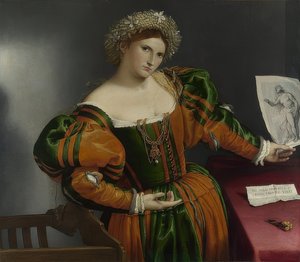 Bir kadının portresi (Lucretia). 1530-32 civarı by Lorenzo Lotto