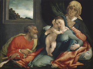 Aziz Anne ve Joachim ile Kutsal Aile, 1535? by Lorenzo Lotto
