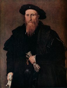 Eldivenli bir beyefendinin portresi, c1543 by Lorenzo Lotto