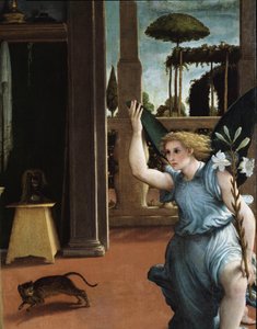 Müjde, Meleğin detayı by Lorenzo Lotto