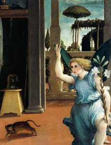 Recanati Müjdesi, yaklaşık 1532, Lorenzo Lotto (1480 ca-1556), tuval üzerine yağlı boya by Lorenzo Lotto