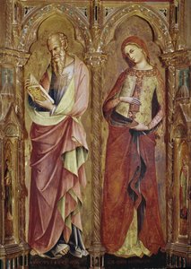JSaint John the Evangelist ve Saint Mary Magdalene - Müjde poliptiğinin detayı (1357, ahşap üzerine tempera ve altın varak)