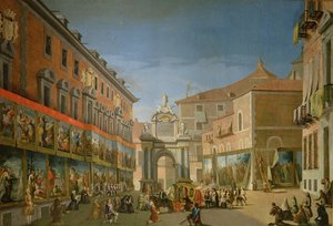 Madrid Ana Caddesi'ndeki Aziz Meryem Zafer Takı (tuval üzerine yağlı boya) by Lorenzo de Quiros