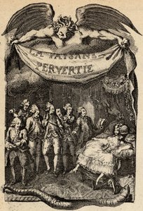 Restif de La Bretonne (1734-1806) Fransız yazar tarafından “Sapık Köylü veya Şehrin Tehlikeleri” için illüstrasyon. 18. yüzyıl Binet tarafından gravür.