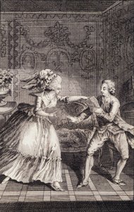 Tatlı bilet çalındı ​​(özgürlük) - Restif de La Bretonne (1734-1806), hasta tarafından “” Les francaises ou mevcut adetlerde seçilen kızları, kadınları, karıları, anneleri yönetmeye uygun 34 örnek. Binet, Neufchatel tarafından