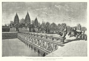 Preah Khan, Angkor, Kamboçya (gravür) Khmer tapınağına doğu girişi by Louis (after) Delaporte