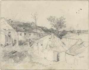 köy manzarası by Louis Adolphe Hervier