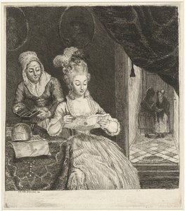 Genç kadın bir mektup okuyor by Louis Bernard Coclers