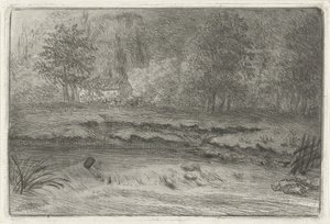 şelale ile nehir by Louis Bernard Coclers
