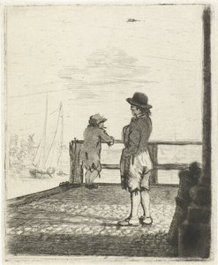 Limanda bekleyen iki denizci by Louis Bernard Coclers