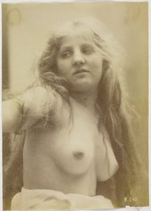 Çıplak bir kadın modelinin incelenmesi, önden görülen büstü by Louis Bonnard