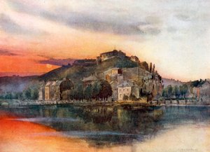 Namur ve Kalesinin Genel Görünümü (renkli taş baskı)