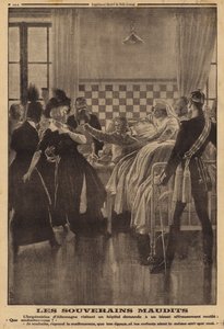 Hastanede yaralı bir askerin İmparatoriçe Augusta Victoria
