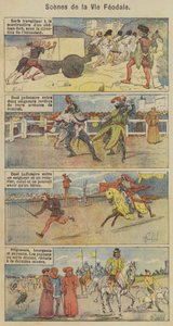 Scenes de la Vie Feodale (renkli taş) by Louis Charles (after) Bombled