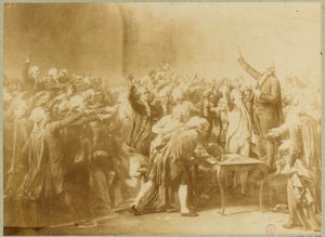 Tenis Kortu Yemini, 20 Haziran 1789 (sepya fotoğrafı) by Louis Charles Auguste (after) Couder