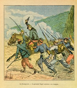 Eugene Çavuş'un Doğu Ordusu, dit Grenest, Louis Bombled (1862-1927) (Fransız-Alman Savaşı; 1870-1871 seferi) tarafından resmedildi: General Dupre, adamlarının başını Ekim 1870'de La Bourgonce Savaşı'nda aldı, Özel koleksiyon