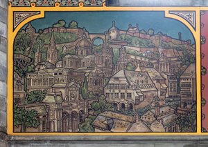 Tren istasyonu binası (Sint-Pietersstation). İç mekan. 1912. Giriş holü. by Louis Cloquet