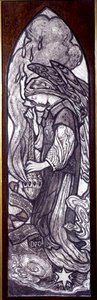 Bir Melek (kahverengi tebeşir ile kömür) by Louis Davis