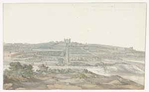 Malta'daki Boschetto'da bulunan Büyük Üstadın Vedala Sarayı'nın görünümü Vue de Boschetto, maison de plaisance du Grand-Maître, à 2 lieus de la ville de Malthe (nesne üzerindeki başlık) Voyage en Italie, en Sicile et à Malte - 1778 (dizi başlığ by Louis Ducros