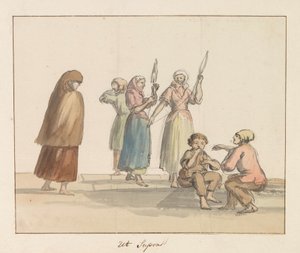 Gozo adasının geleneksel kostümleri Costume de Ghozo (nesne üzerindeki başlık) Voyage en Italy ve Sicile et à Malte - 1778 (seri başlığı) by Louis Ducros