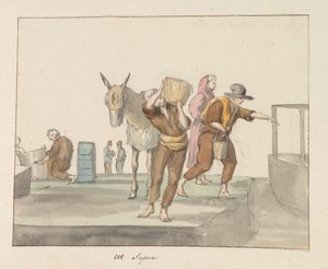 Gozo adasının geleneksel kostümleri Costume de Ghozo (nesne üzerindeki başlık) Voyage en Italy ve Sicile et à Malte - 1778 (seri başlığı) by Louis Ducros