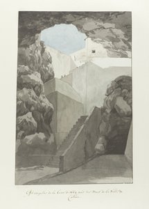 Catania şehir surlarındaki 1669'dan dikkat çekici lav kayaları Effet tekil de la lave de 1669 près des mur de Catane (nesne üzerindeki başlık) Voyage en Italie, en Sicile et à Malte - 1778 (dizi başlığı) by Louis Ducros