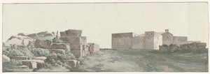 Profil van de binnenmuren en buitenmuren van de oude stad Manduria Antik Manduria'nın iç ve dış duvarlarının profili (nesne üzerine başlık) İtalya, Sicilya ve Malta'da seyahatler - 1778 (dizi başlığı)