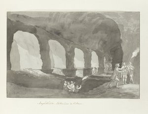 Souterrain van het amfitheater van Catanië Catania Amfitiyatrosu (nesne üzerine başlık) İtalya, Sicilya ve Malta'da Seyahatler - 1778 (dizi başlığı) by Louis Ducros
