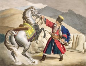 Thierry Brothers tarafından oyulmuş Atlı bir Tatar, 1825 by Louis Dupré