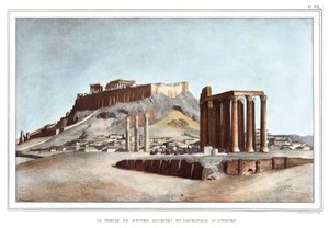 Olympian Jüpiter Tapınağı ve Atina Akropolü. “” Atina ve Konstantinopolis