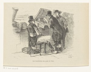 Paris'te bir rıhtımda kitapçı Les bouquinistes des quais de Paris (nesnenin başlığı) by Louis Ernest Lesage