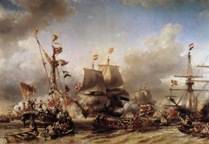 Anglo-Hollanda Savaşı: “” Hollandalı Amiral Michel Adrien Ruyter (1607-1676) ve William de Witt