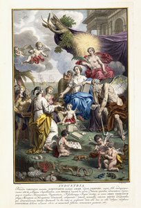 Sanayi, "Doğal Hazinelerin En Doğru Tanımı" ndan Frontispiece, 1734-1765 by Louis Fabricius Dubourg
