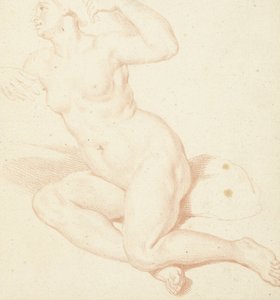 Oturan çıplak bir kadın çalışması by Louis Fabritius Dubourg