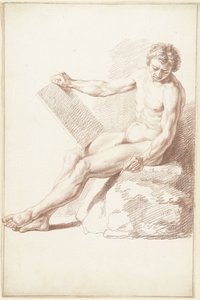 Akademide ressam olarak çıplak oturmak by Louis Fabritius Dubourg