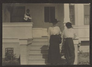 [Figures on a Porch] by Louis Fleckenstein