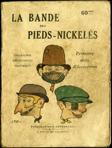 Louis Forton (1879-1934) tarafından çizim, “la bande des pieds nikeles, premiere serie d’aventure ”” için kapak illüstrasyonu, Offenstadt yayını by Louis Forton