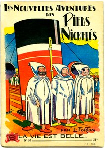 Bir çizgi roman albümünün kapağı: Les Nouvelle Adventures des Pieds Nickeles, La vie est belle, n.10 (renkli taş) by Louis Forton