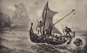 Ulysses Tepegözlerle alay ediyor by Louis Frederic Schutzenberger