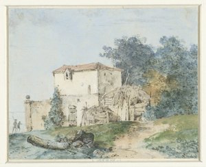 Bir manzara içinde kır evi