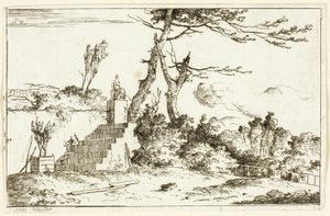 Klasik Heykelli Peyzaj by Louis Gabriel Moreau