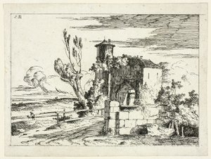 Eski Ağ Geçidi ile Manzara by Louis Gabriel Moreau