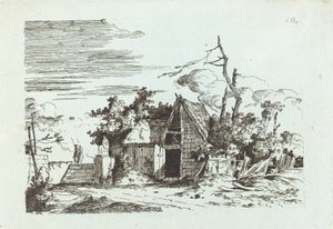 Rustik Bir Ahır by Louis Gabriel Moreau the Elder