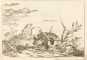 Köprüdeki Kulübe by Louis Gabriel Moreau the Elder