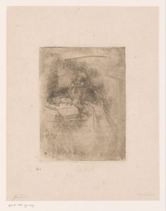 Açık bir kitaba yaslanmış sakallı yaşlı adam by Louis Gallait (attributed to)