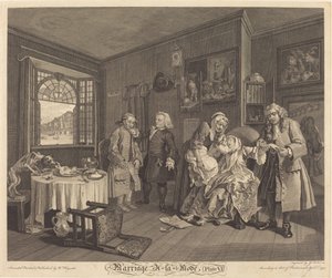 Bir Modda Evlilik: pl.6 by Louis Gerard Scotin after William Hogarth