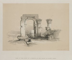 Mısır ve Nubia, Cilt II: Harabeler - Biggeh Adasındaki Tapınak, Nubia, 1847. by Louis Haghe