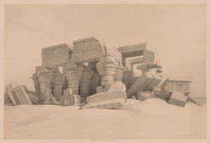 Mısır ve Nubia: Cilt I - No. 1, No. 2, Kom Ombo Tapınağı Portikosunun Kalıntıları, 1838. by Louis Haghe